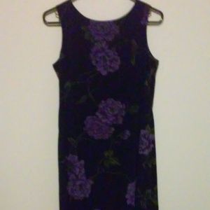Black Floral Dress Purple S Casual Wear 100 Poly